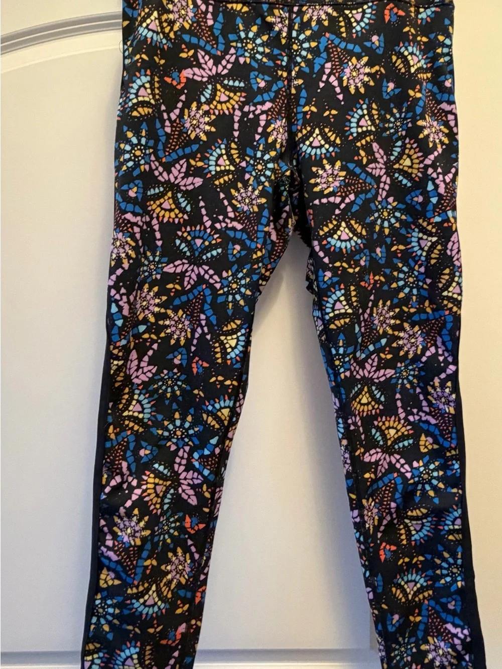 Free People Movement Liza Illusion Legging Multicolor Sheer Mesh High Rise Large